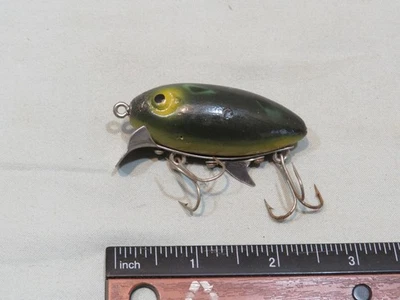 Vintage Strike King Spence Water Scout Wood Fishing Lure Frog Color - Image 1 of 4