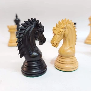 Luxury Staunton Chess Pieces - Ebony and Boxwood - Picture 1 of 13
