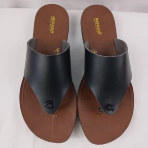 Aerosoft schwarze Zehenstegsandale Schuhe Strand Freizeit Damengröße 38 US 7 7,5 - Bild 1 von 10