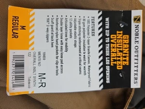 Noble Outfitters Mens  Medium Insulated Waterproof Canvas Bib Overalls NWT 32" - Picture 1 of 14
