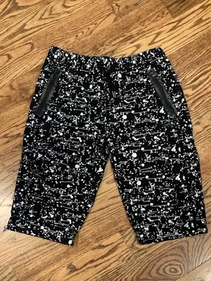 Red Ape Mens Cotton Black/White Splatter Shorts Lined Drawstring Pull On Lg VTG? - Image 1 of 4