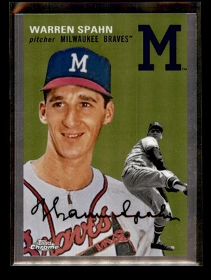2023 Topps Chrome Platinum Anniversary #438 Warren Spahn Milwaukee Braves - Image 1 of 2