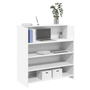 Scrivania reception in legno ingegnerizzato bianco 100x50x103,5 cm per uso ufficio e casa - Foto 1 di 5