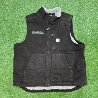 Chaleco Carhartt Suelto Calce Pato Sherpa Forrado Cuello Simulado Cremallera Completa Para Hombre XL Marrón Foto 1 de 4