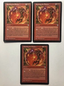 3x Fanning the Flames LP 1998 Stronghold Magic Cards, FREE SHIPPING - Picture 1 of 2