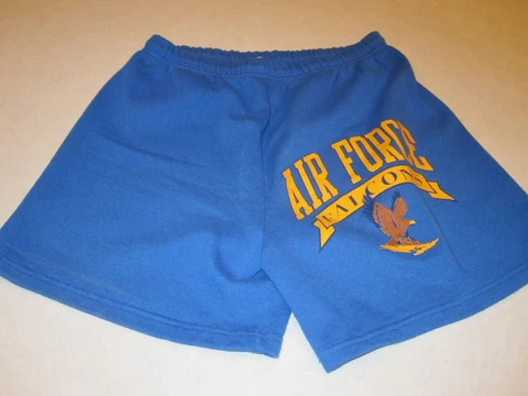 VTG Tulex Air Force Academy Falcons Blue Sweat Shorts Medium - back pocket~9757 Cover