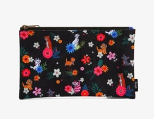 Bolsa de maquillaje floral para gatos Loungefly Disney Marie Oliver Cheshire gato bolsa de cosméticos - Imagen 1 de 4