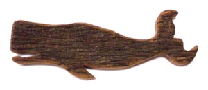 CARVED WOOD FOLK ART WHALE WALL HANG 10.5"x3" by JACK O'BRIEN J88CR cl88cr - Picture 1 of 4
