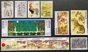 South Korea 1980 Folk Paintings Complete series of 13 stamps MUH - Picture 1 of 3