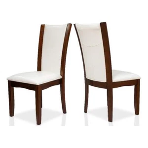 Furniture of America Waverly Faux Leather Side Chair in White (Set of 2) - Picture 1 of 6