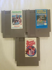 NES NINTENDO ANTICIPATION, WHEEL OF FORTUNE FAMILY ED. & BASES LOADED FREE S/H - Picture 1 of 3