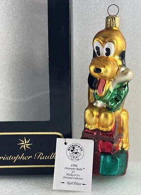 Christopher Radko 1996 Retirado Walt Disney Noel Pluto Adorno de Navidad Foto 1 de 4