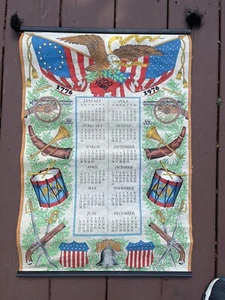 1776-1976 200 Years Bicentennial Eagle Cloth Hanging Calendar Kitchen - Picture 1 of 4