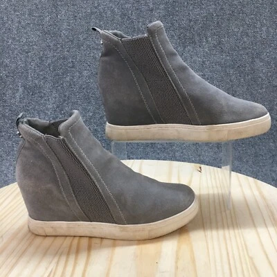 Steve Madden Boots Womens 8.5 Leii Ankle Fashion Booties Hidden Wedge Gray Suede - Image 1 of 4