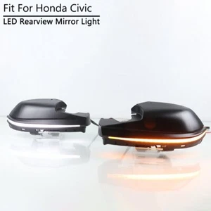 For Honda Civic 2016 2017 2018 2019 LED Side Mirror Light w/ Dynamic Turn Signal - Picture 1 of 9