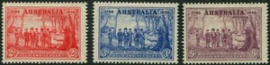 Australia 1937 150 aniversario de Nueva Gales del Sur conjunto de 3 bisagras ligeras marcadas como nuevas - Imagen 1 de 1