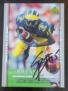 STEVE BREASTON Signed 2007 Upper Deck Rookie #170 Michigan Wolverines Rose Bowl - Picture 1 of 2