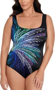 Swim Solutions Women's Firework Print One-Piece Swimsuit Multi Size 16 - Picture 1 of 3