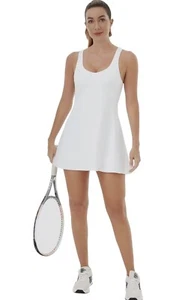 Tennis Dress S Workout Dress with Built-in Bra & Shorts Pockets Athletic White - Picture 1 of 6