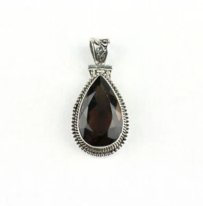 Exclusive Smoky Quartz Pendant Precious Stone Braun a Quality Vintage - Picture 1 of 4