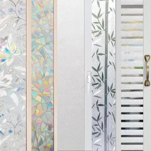 Bubble Free White Frosted Window Film Etched Privacy Glass Vinyl Bathroom PVC 5M - Picture 1 of 35