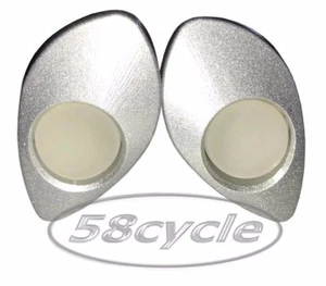 2004-2005 Honda CBR1000RR Greggs Custom Signals Silver Frosted Front Lights - Picture 1 of 1