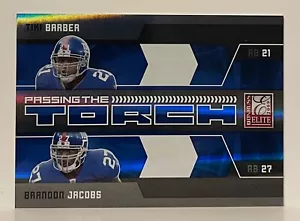 2009 Donruss Elite Passing the Fackel blau/199 Brandon Jacobs Tiki Friseur #14 - Bild 1 von 2