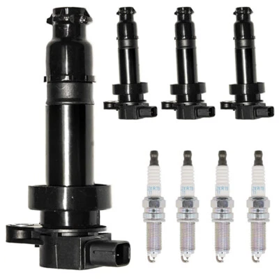 4x Ignition Coils + 4x Spark Plugs For 2010-2012 Kia Soul 1.6L 273012B010 - Изображение 1 из 4
