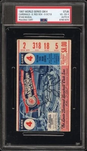 1967 World Series Ticket Stub Game 4 Autographed By Stan Musial PSA VG-EX 4 - Picture 1 of 6