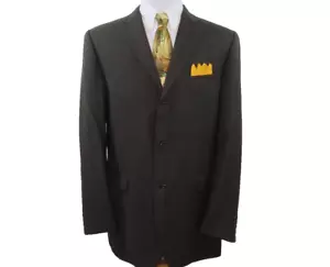 Burberry London Bond Street Mens Wool Brown Blazer Jacket Sport Coat 43 L USA - Picture 1 of 11