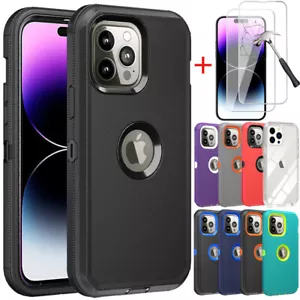 Für iPhone 14 Pro Max 13 12 11 XR Stoßfeste Hülle Cover + Glas Displayschutz - Bild 1 von 31