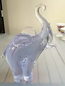 LAVENDER MURANO GLASS ELEPHANT FREE SHIPPING 6” TALL - Picture 1 of 5