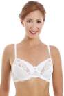 Camille Women's Floral Lace Full Cup Bra - Black White or Ivory - Scalloped Trim