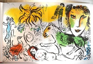 MARC CHAGALL MONUMENTAL DOUBLE-PAGE SPREAD ORIGINAL LITHOGRAPH XXe SIÈCLE, 1976 - Picture 1 of 4