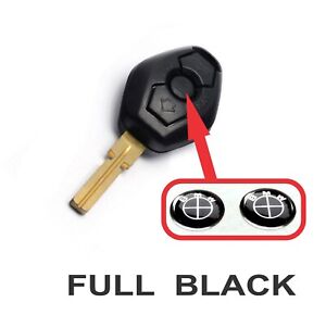 BMW Black 11mm Key Fob Badge Sticker Logo Emblem 3D domed self adhesive - 2pcs