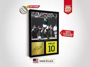 Pele Football Poster Framed Canvas Art Ready to Hang Perfect Boyfriend Gift - Picture 1 of 11