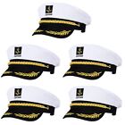 Boat Ship Captain's Sailor Cap White Costume Hat Navy Marine Admiral Embroidered