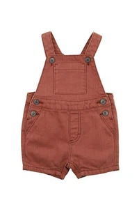 FOX AND FINCH Armadillo Sleeveless Brown Overalls Baby Size 0 NWT - Picture 1 of 2