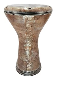 Darbuka Drum 17" High, made by Real mother of pearl, Spare Remo drumhead. - Picture 1 of 5