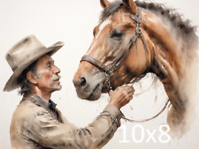 "He's a Good One 1" Unframed Old West Cowboy  Horse  art  Art Print 8x10"