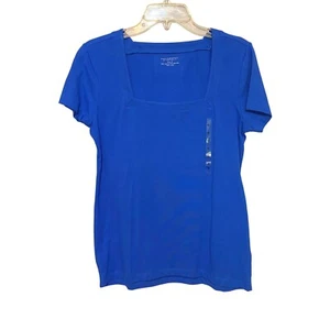 Nuevo Philosophy by Republic Top Azul Cuello Cuadrado Mangas Cortas Para Mujer Talla Med - Imagen 1 de 8
