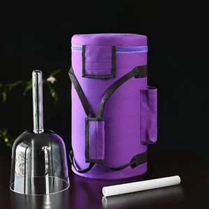 Tazón de canto de cristal con mango CVNC 7"A chakra alquimia transparente con estuche - Imagen 1 de 6