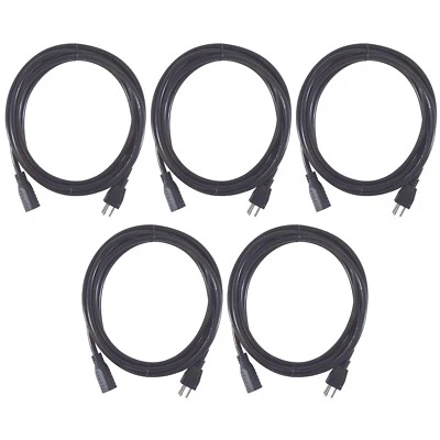 Clutch CL-EC16310 Black 10FT 16 Gauge AC Extension Cords 5 Pack - Image 1 of 3