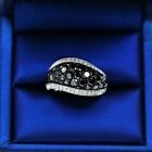 2.50 Ct Round Cut Black Simulated Diamond Wedding Band Ring 925 Sterling Silver