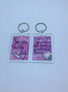 Nurses Call The Shots Keyring - Xmas Gift Present Idea - Picture 1 of 1