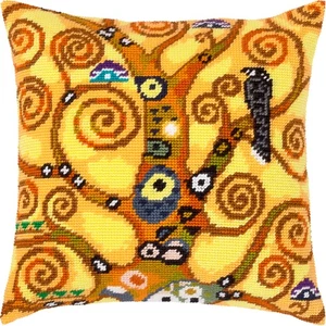 DIY Needlepoint/Tapestry Pillow Kit "Tree of Life" 16x16 in / 40x40 cm - Picture 1 of 4