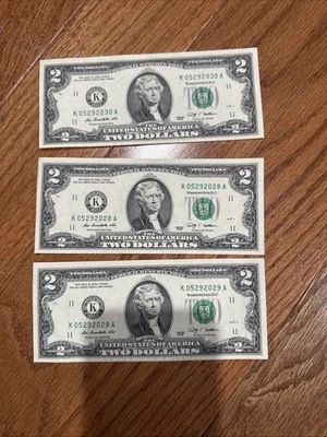 BIRTHDAY/ANNIVERSARY $2.00 Uncirculated CURRENCY Note 05-29-2028 2029 2030 Lot - Image 1 of 2