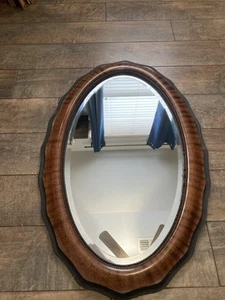 VINTAGE WALL MIRROR BROWN MCM Brown & Black Stripes .. 21 X 32 1/2” - Photo 1 sur 24