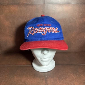 Vtg Sports Specialties New York Rangers Snapback Hat Cap The Twill Script NHL 90 - Picture 1 of 8