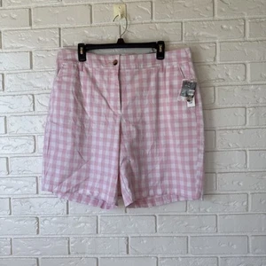 Kim Rogers karierte Damenshorts Größe 14 pink/weiß Bermuda neu mit Etikett - Bild 1 von 8